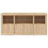 Sideboard with LED Lights Sonoma Oak 142.5 x 37 x 67 cm