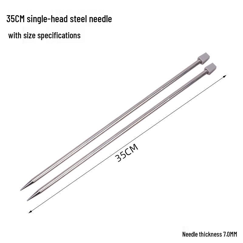 35cm Edelstahl Einspitzige Stricknadeln Set mit Stoppern