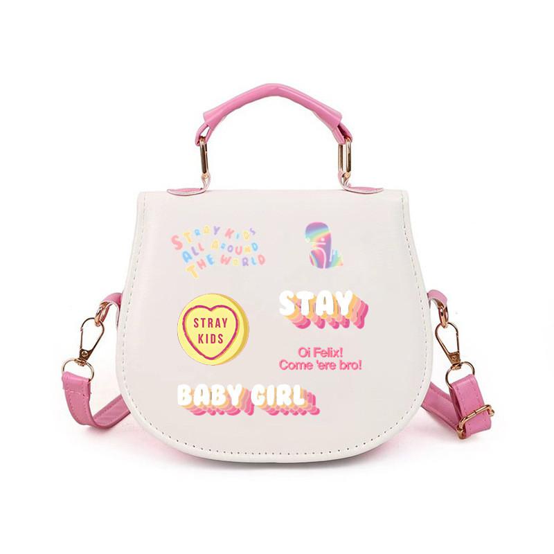 Kids Girls Straykids Felix Printed Student Lightweight Crossbody Bag Casual PU Shoulder Bags