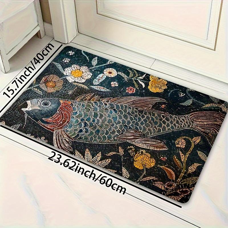

Праздничный коврик с узором из рыбок - Машинная стирка, для спальни, кухни, ванной, прихожей, красочный домашний декоративный коврик 40x60cm