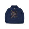 MLB Logo Bear Print High Neck Pullover Down Jacket Short Unisex Jacket Navy-Blue 3ADJB1126-46NYD