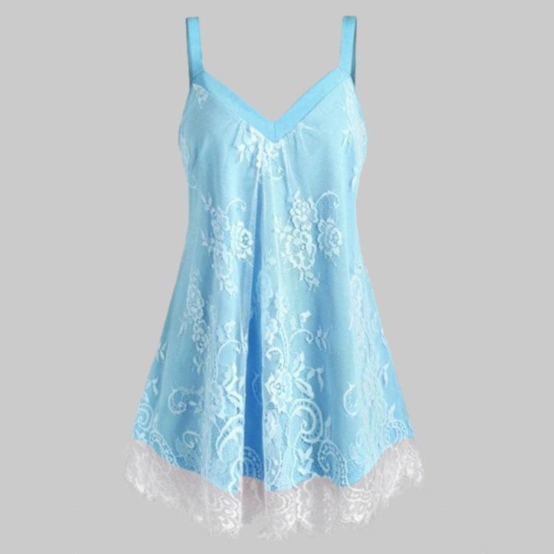 

Кружева в стиле пэчворк, женские летние топы с v-образным вырезом и лямкой на шее, повседневная рубашка-туника без рукавов, женская сексуальная камзол, большие размеры, свободные пуловеры, жилет S небесно-голубой