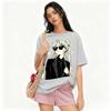 Camiseta Vintage Anime Sailor Moon Unissex Feminina Solta Algodão Streetwear Tops Casuais Verão Camiseta Gráfica Oversized Roupas Y2k Unissex