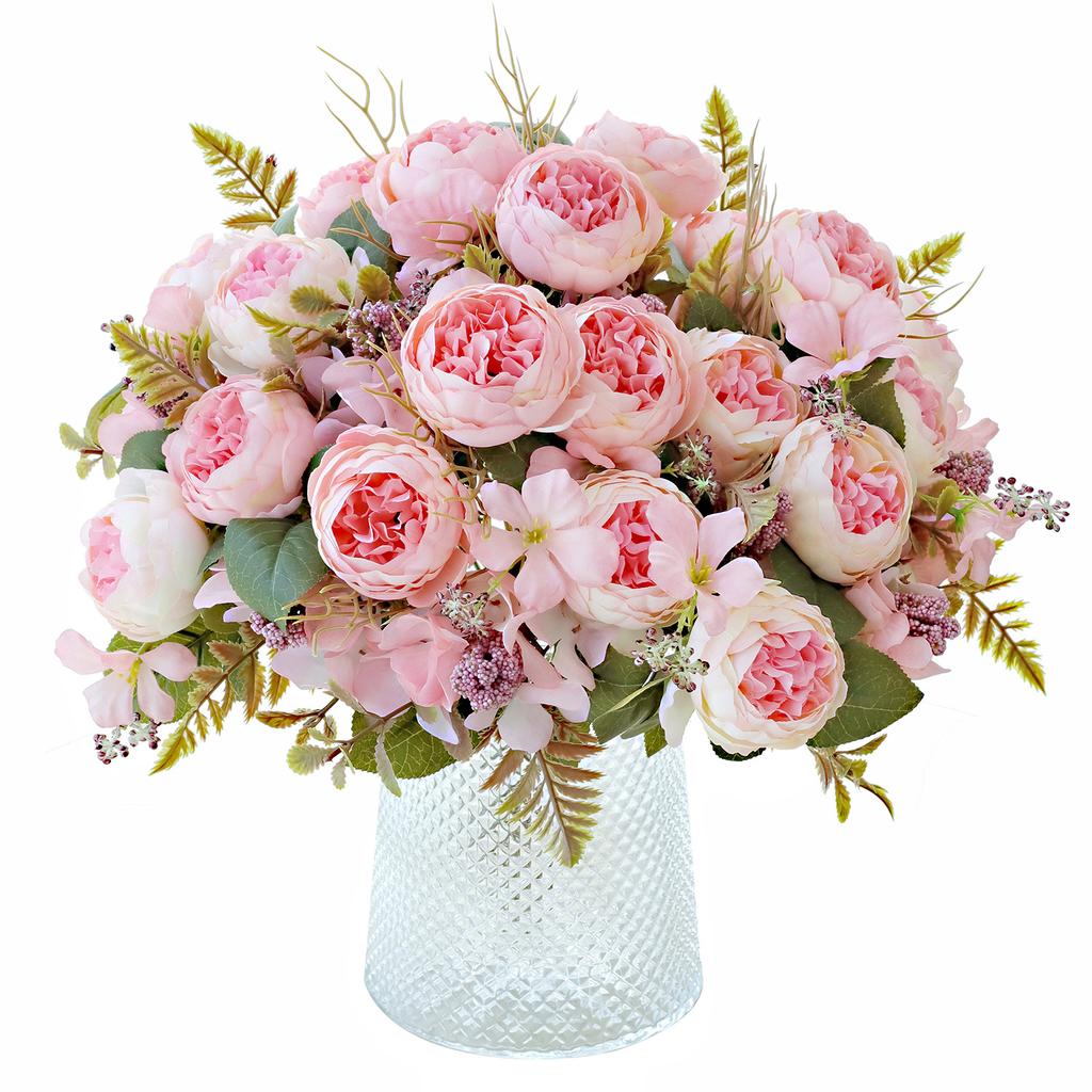 Simulation Flowers Rose Flowers Wedding Bridal Bouquet Bouquet Living Room Flower Arrangement Decoration Peony Ball Chrysanthemum Fake Flowers