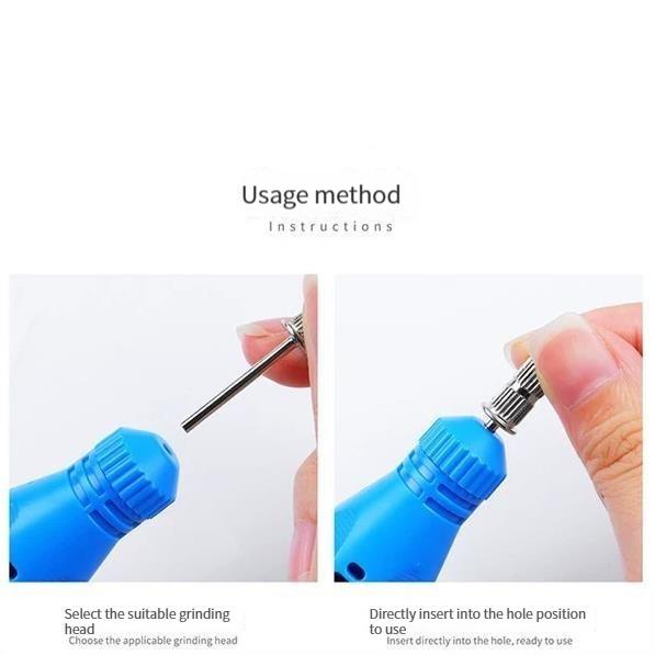 Blue Electric Nail Drills Kit Remove Polisher Manicure Pedicure 6pcs File Sanding Bands Machine Art Pen Device Equipment