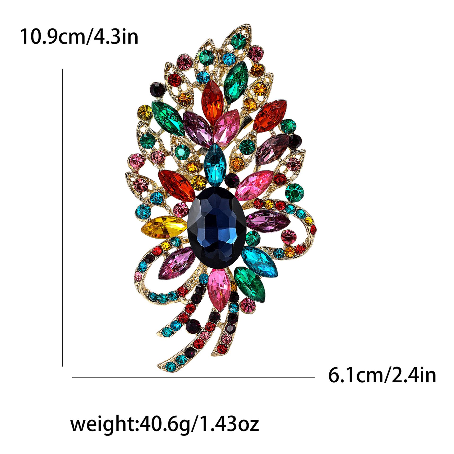 

Африканский сплав полный бриллиант большая стеклянная брошь высокого класса модная женская одежда корсаж украшение булавка