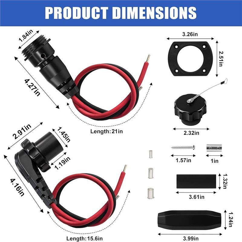 Premium-1865120 MKR-28 Trolling Motor Plug,Male Female Trolling Motor Socket Connector,Freshwater And Saltwater Marine Accessory