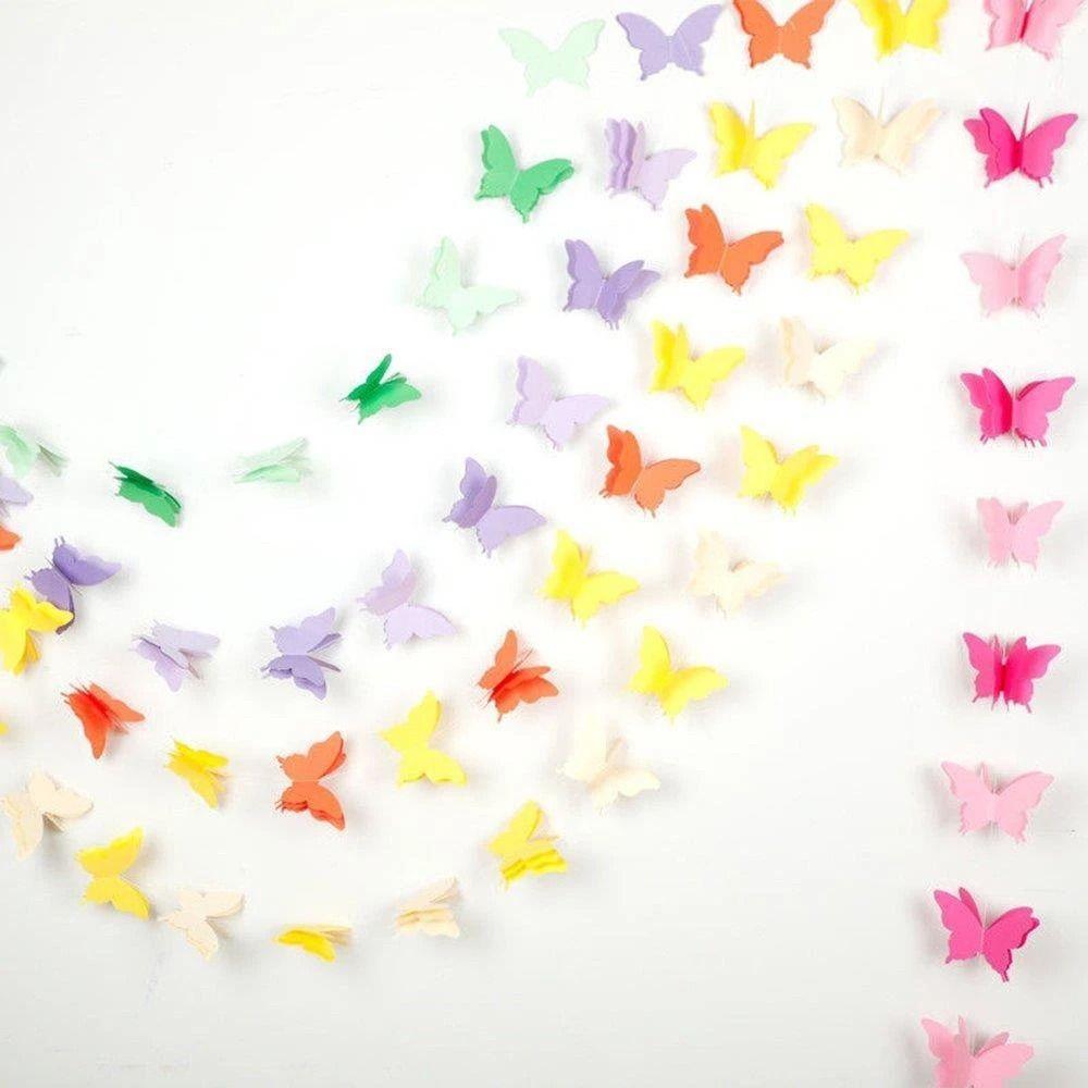DIY Butterfly Banner 3D Party Butterfly Decoration Paper Butterfly Garland  Children's