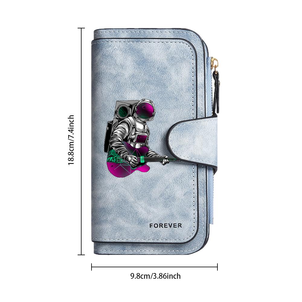 Stylish Astronaut Print Wallet Forever Leather Casual Multi Slot Purse