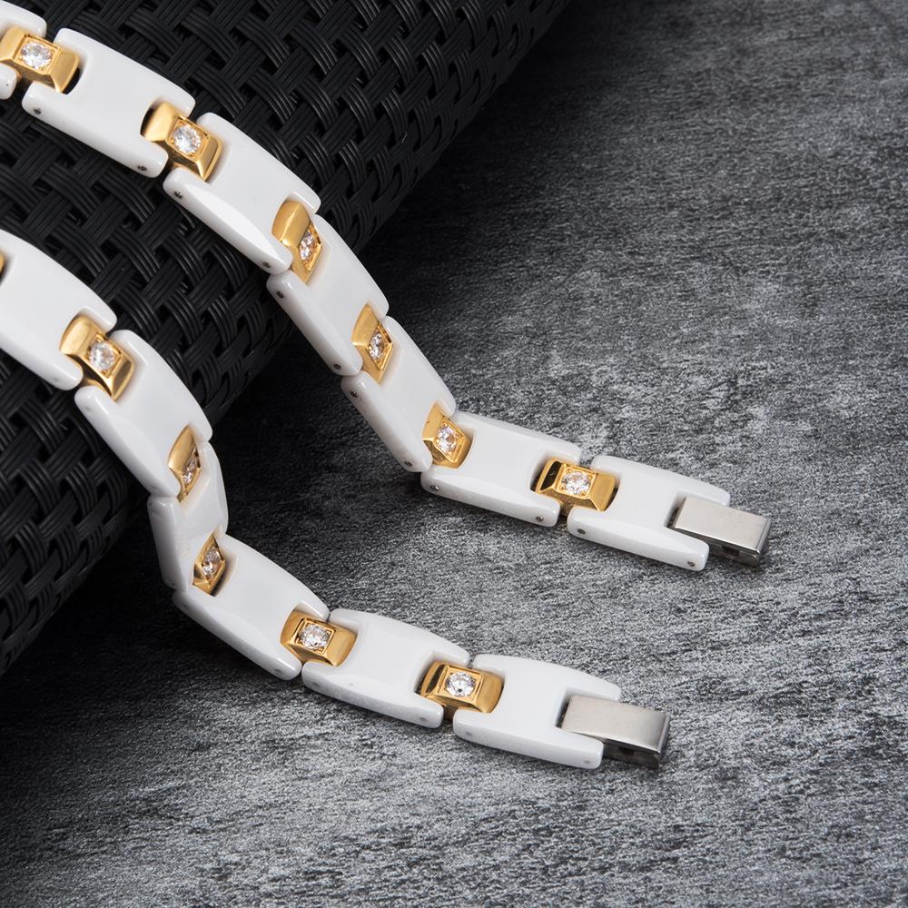 Ikuinen Damen-Keramikarmband, Hämatit-Keramikarmbänder, weiblich, goldfarben, AAA-Zirkonia-Armband für Damen