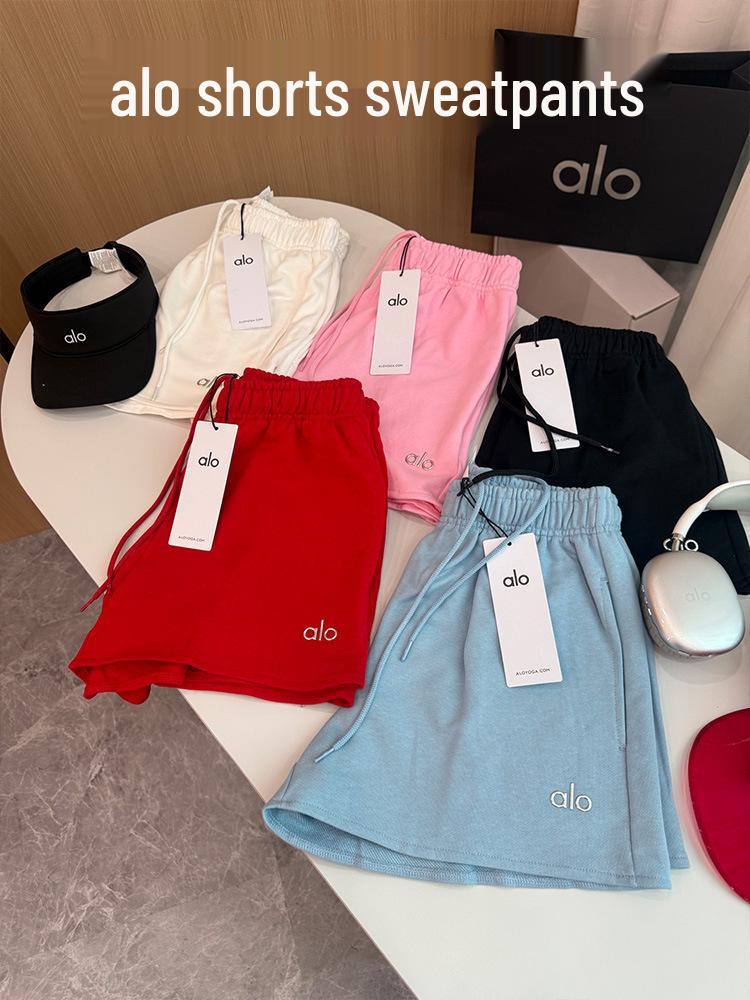 

Alo Women s Elastic Waist Summer Cotton Yoga Shorts: Trendy, Casual, and Versatile Fitness Hot Pants Small кофейный