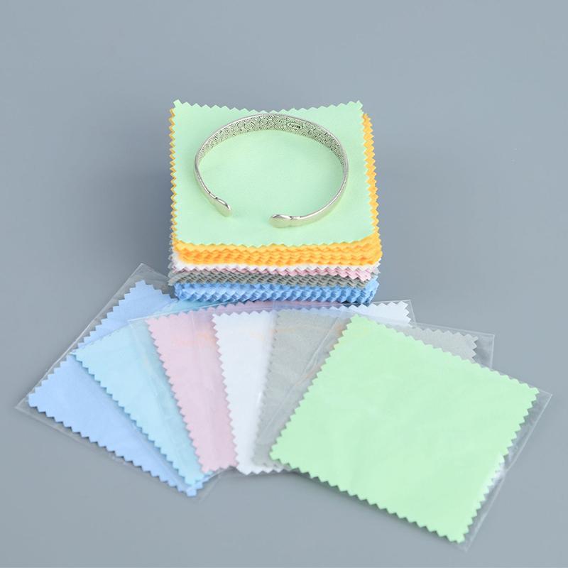 50Pcs Sterling Silver Polishing Cloth Silver Color Cleaning Cloths With Individually Package Soft Clean For Jewelry Tool