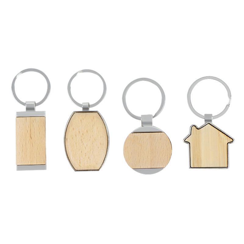 Rectangle Wooden Keychain Pendant - Business Gift in OPP Packaging