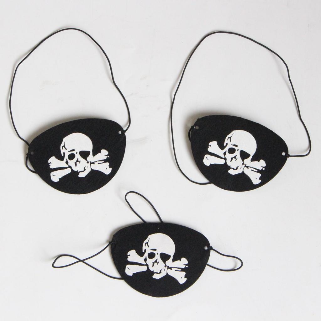 Felt Pirate Skull Eye Patch Masquerade Prop for Halloween
