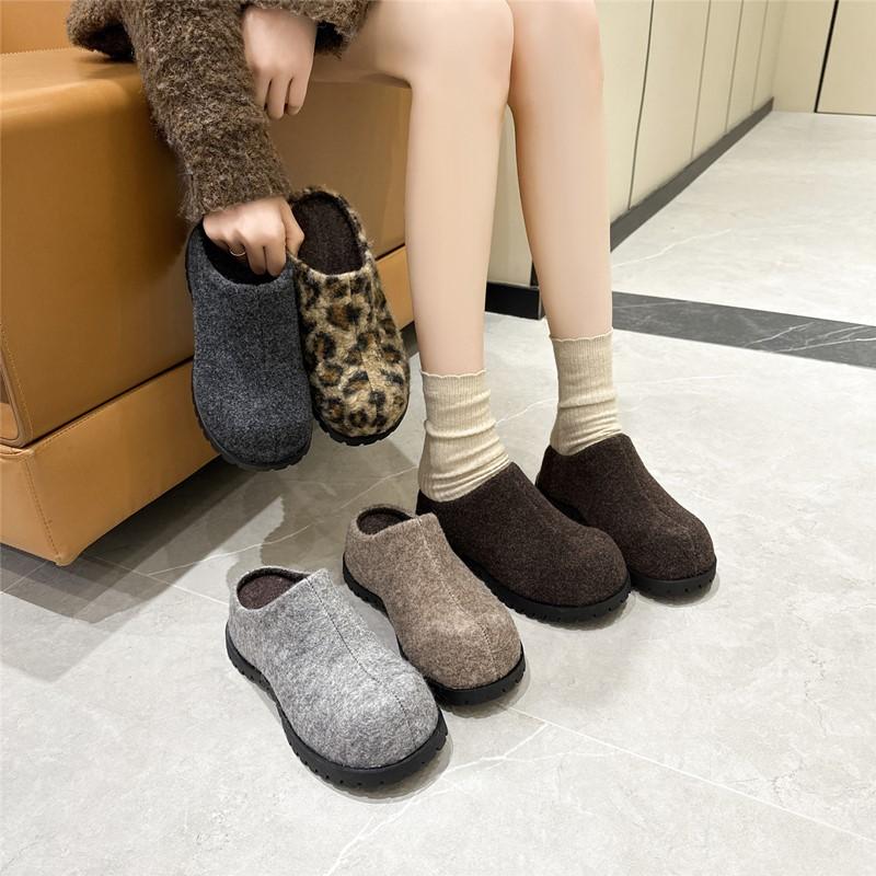 Fashion High Quality Satin Platform Slippers Women Fashion Leopard Design Brand Casual Shoe Cozy Warm Autumn Shoe Women Zapatos De Mules