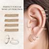 [limerencia] medical use pure titanium Piercing, Hypoallergenic Titanium Huggie Hoop Earrings Set G23 Piercing Cartilage Piercing Set for Women's