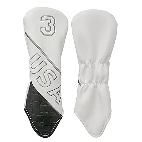 Capac pentru cap Husă pentru golf Husă șofer Husă din lemn Set de huse Utility UT 1 3 5 H SUA 4 piese (alb)
