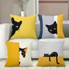 Cute Black Cat Patterned Cushion Covers for Home Polyester pillowcase, sofa decorative cushion cov Headboard Pillow
