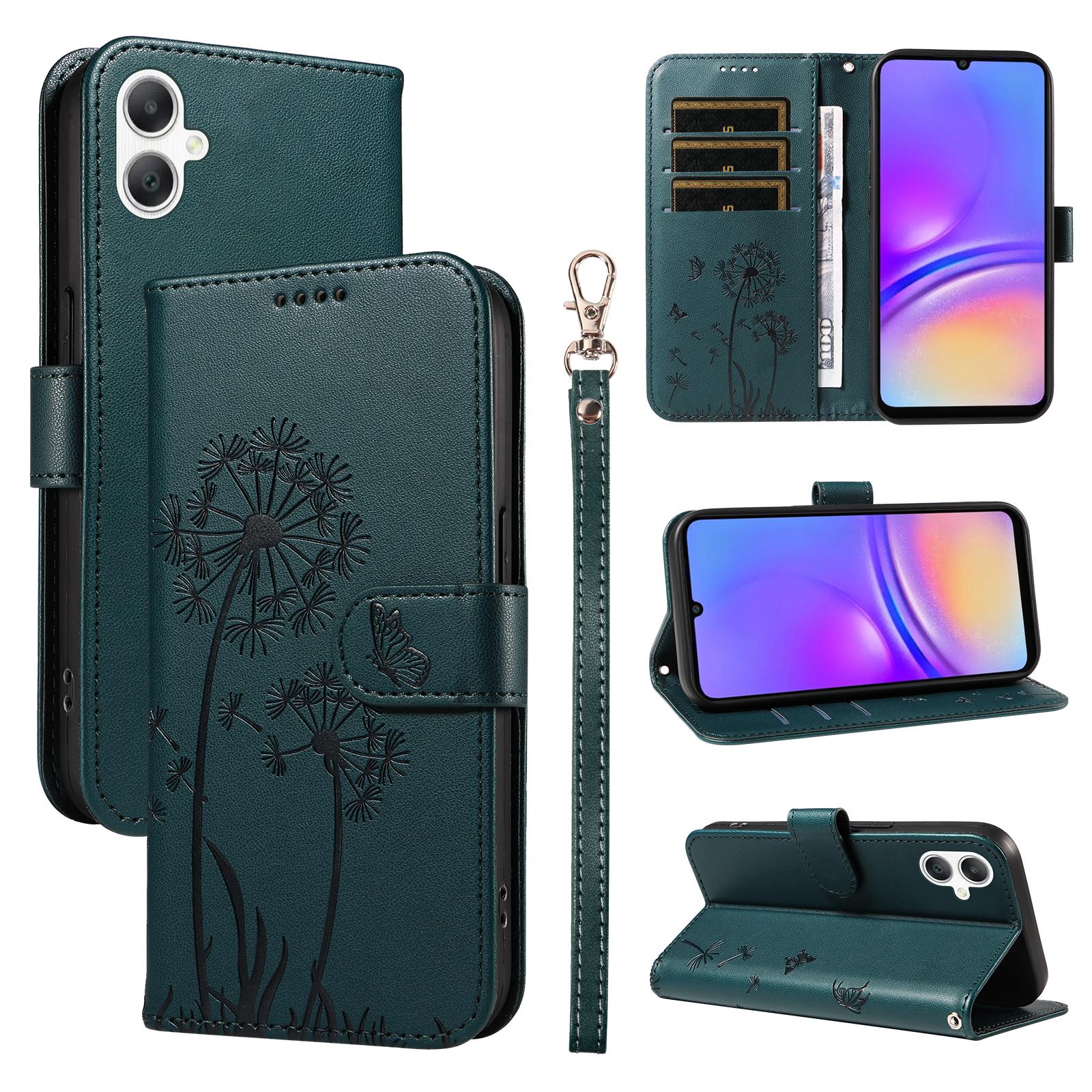 

For Samsung Galaxy A07 4G/A06 4G/A06 5G Leather Wallet Case with Strap Dandelion Imprint Phone Stand Cover F