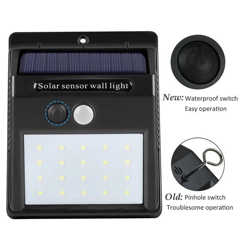 LED Solar Licht Outdoor Solar Lampe mit Motion Sensor Solar Lichter Wasserdicht Sonnenlicht Solar Power für Garten Dekoration