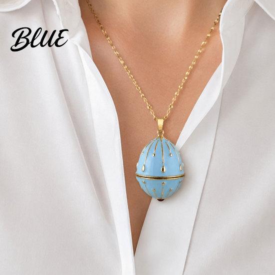 Stunning Flower Pendant Necklace Openable Oval Necklace Dainty Birth January