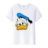 Funny Disney Cartoon Blouses Donald Duck Head Tees Mickey Mouse T-shirts Woman 2000s Clothes Y2k Tops Summer Kids White Tshirts