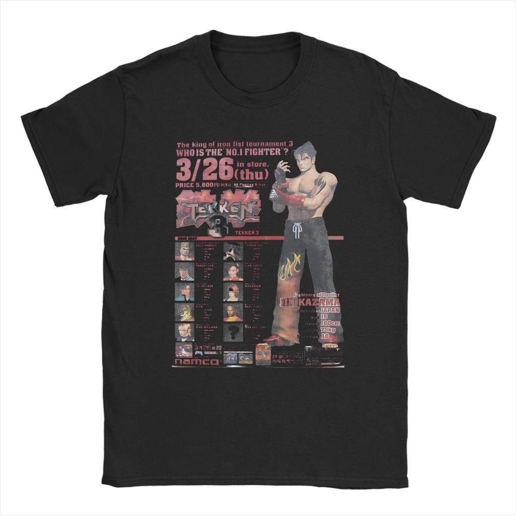 Vintage T Shirt Summer Tekken Japanese Fighting Game Hippie TShirts 100 Cotton Tshirt for Men Awesome Short Sleeve Tops