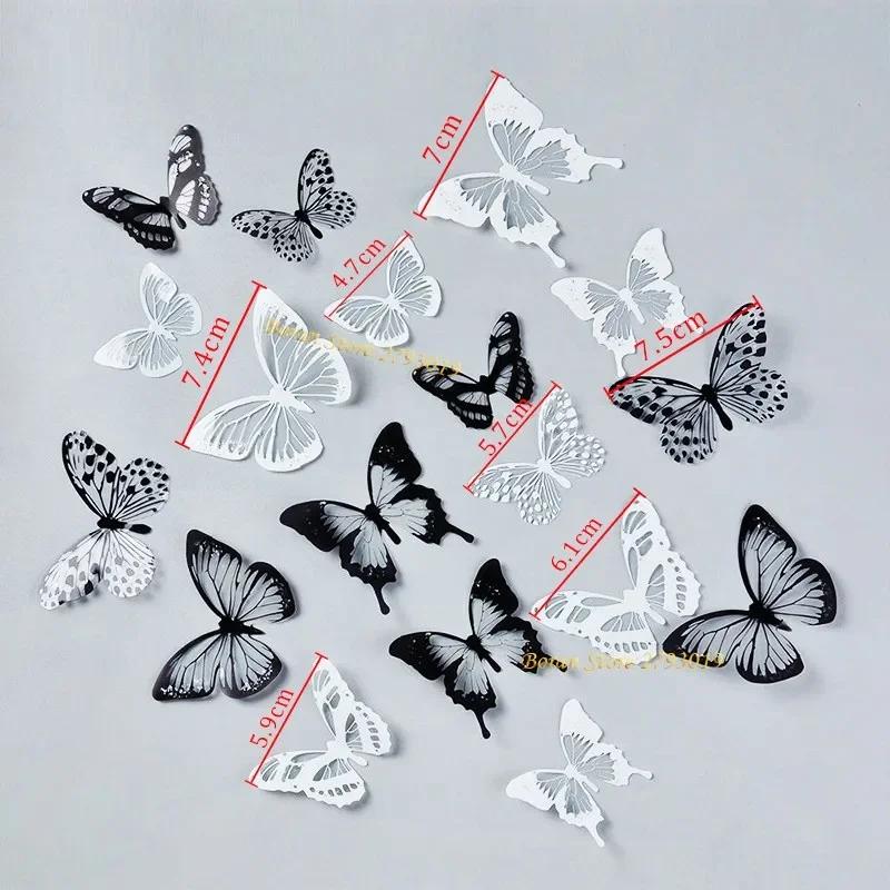 18pc/lot Crystal Butterflies 3d Wall Sticker Beautiful Butterfly Living Room for Kid Room Wall Decal Home Decoration WallSticker