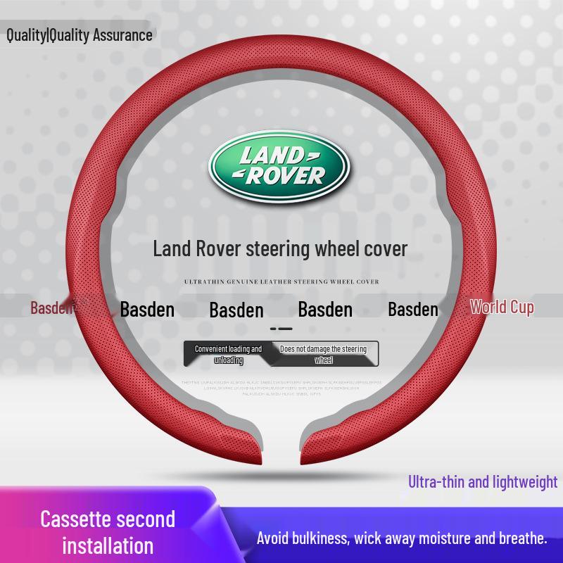 Genuine Leather Steering Wheel Cover for Land Rover & Range Rover Models
