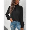 Dámský jarní nový módní top s dlouhým rukávem a bublinkovými rukávy