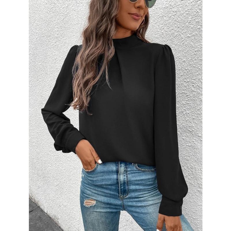 Women's Spring New Bubble Sleeve Fashion Long Sleeved Top