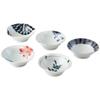 Saikai Pottery Hasami Ware Small Bowls and Set of Antique Dye Made In 20602 White Dishes, Approx. 9cm, 5, Naburi, Pattern, Japan,