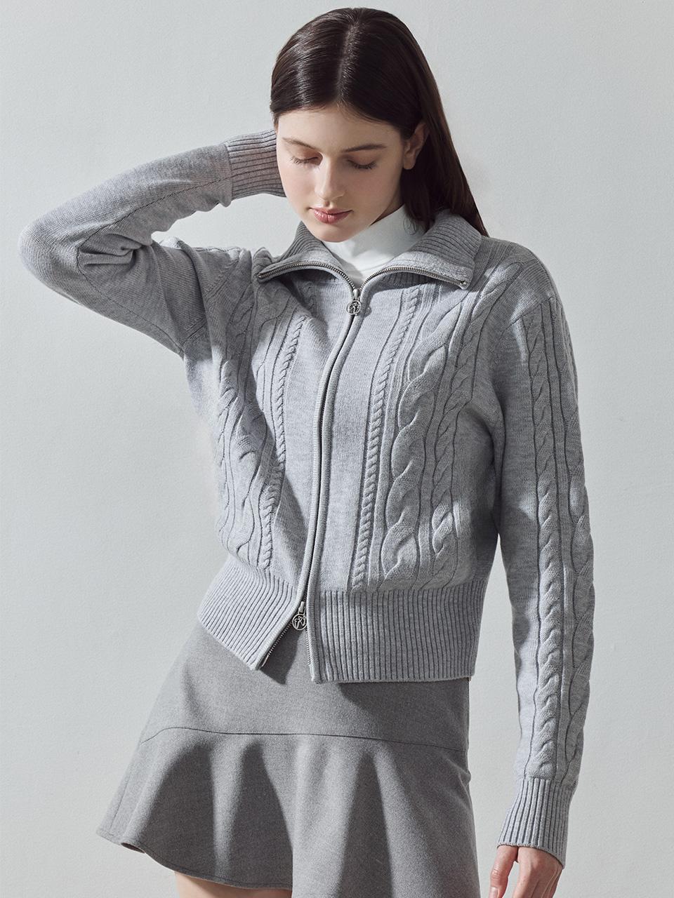 Road Roar Two-Way Windproof Zip-Up Knit M/Grey M/S