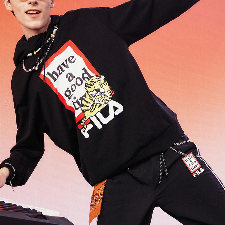 New FILA Co branded Year Of The Tiger Collection Sweatshirts Unisex Jet Black F11U219205F-BK