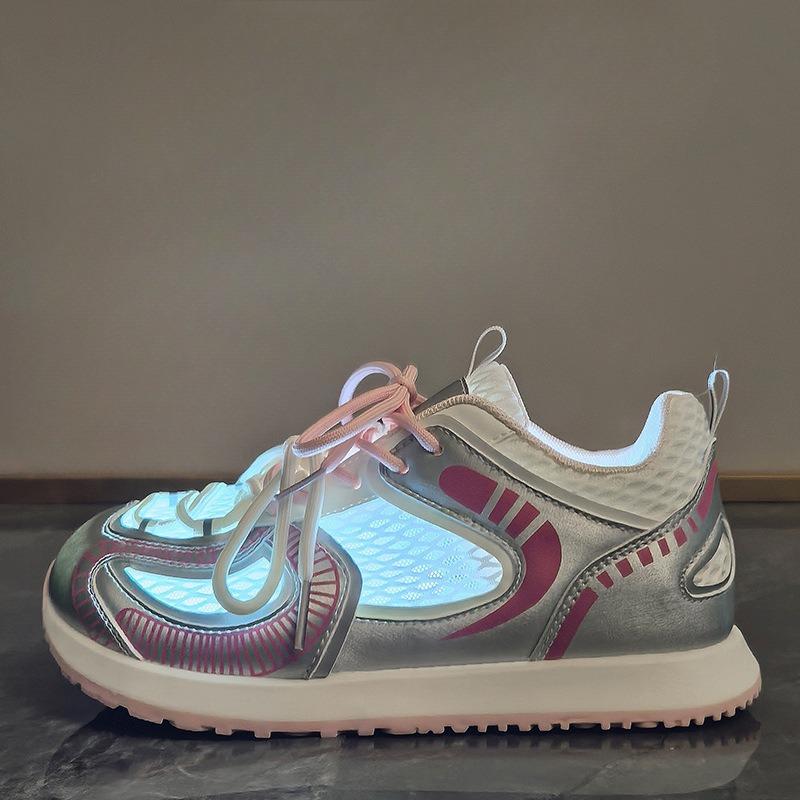 New Thick-soled Sporty Casual Retro Dad Shoes Breathable Round Toe Shoes for Women