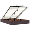 Ottoman Bed with Mattress & LEDs Dark Brown 140x190 Cm Fabric