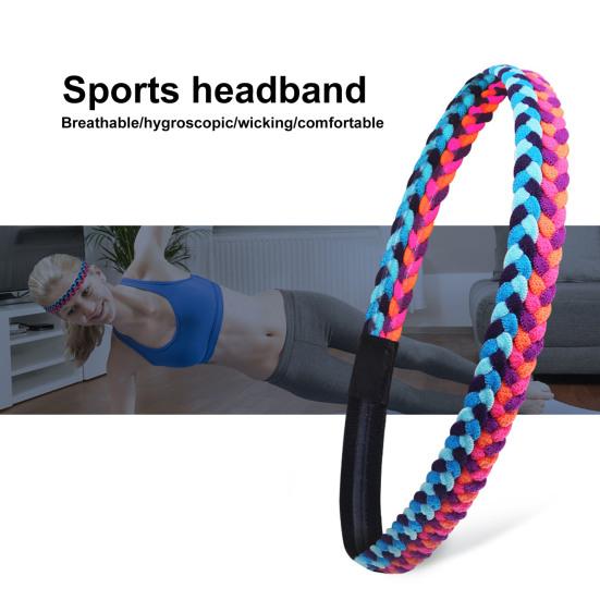 Sports Headband Great Sweat Absorption Capacity High Elastic Stretch Soft Non-slip Breathable Braided Colorful Reusable Pilates Workouts Headband