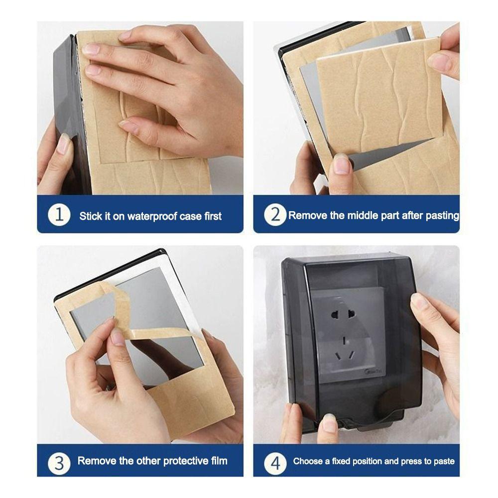 Housse de Protection pour Interrupteur Type 86 Portable Transparente Auto-adhésive Protecteur de Prise Boîte de Prise de Courant Anti-éclaboussures pour la Maison