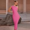 Elegantes Off-Shoulder Bandagekleid Party Abendmode Damen Slim Fit A-Linie Midi Mit Rückenfreiem Detail