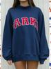 Unisex European-Style Embroidered Pullover Sweatshirt with Half-High Collar