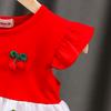 Baby Girl Summer Short-sleeved Dress Clothes cotton Stitching Embroidery Yarn Foreign Girl princess dresses