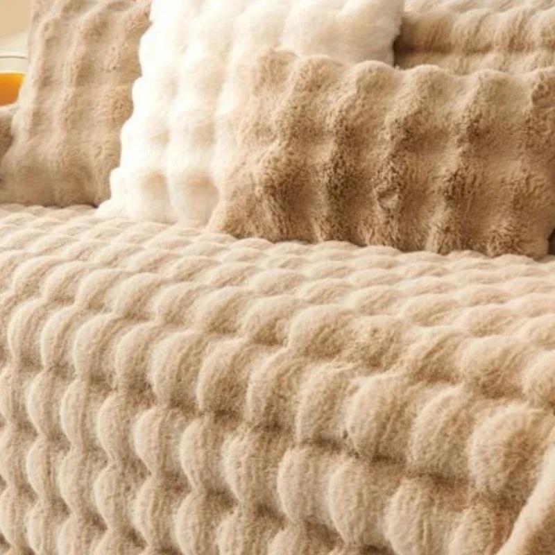 

Легкі розкішні потовщені плюшеві чохли на дивани 1/2/3/4 сидіння Тверді чохли на дивани Г-подібні захисні рушники для диванів Килимки для лавок Накладні чохли 70x70cm 1pcs