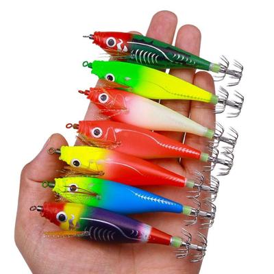 Leuchtende Balance-Garnelen-Kunstköder 9,5 cm - 10 g Holz-Tintenfischhaken Angelköder Neues Modell - Effektives Angelgerät für Angler