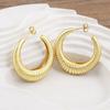 Nidin Top Quality 2 Colors Geometric Crescent Shape Adjustable Earrings Cubic Zirconia Women Retro Jewelry Classic Party Gift