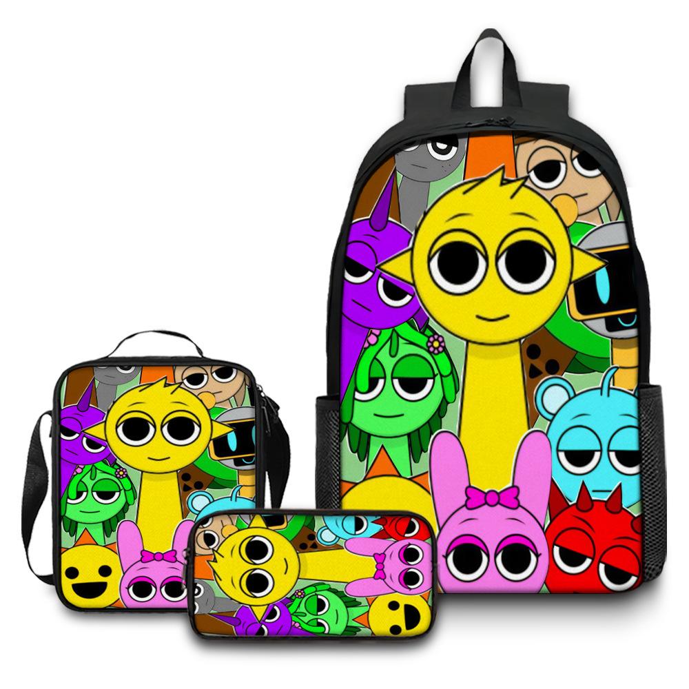 Rhythm Box Game School Bag Sprunki Load Reduction Cartoon Backpack Student Backpack Backpack D