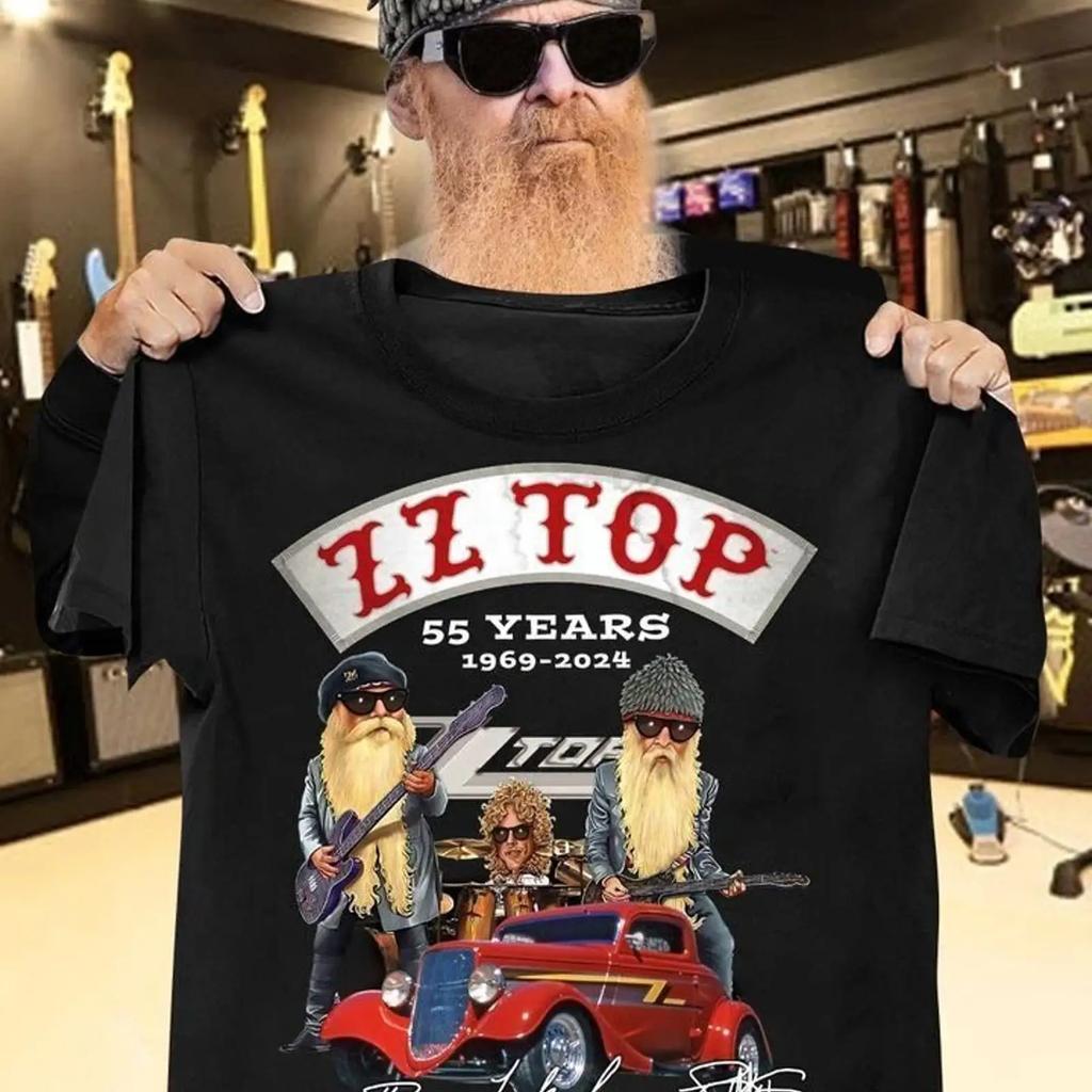 Zz Top 55 Years 1969 2024 Thank You For The Memories T Shirt Hot Te7055 Vintage Stretched Graphic Casual Breathable