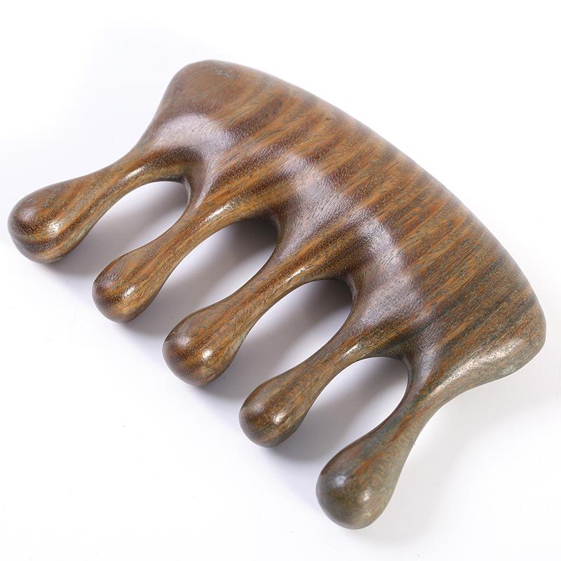 Hair Massage 8 Types Comb 5 Teeth Natural Ebony Comb Head  Handmade Anti Static Comb Meridian Massage ToolFor Massage & Scraping