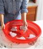 Festive Red Round Plastic Drying Sieve for Household Use