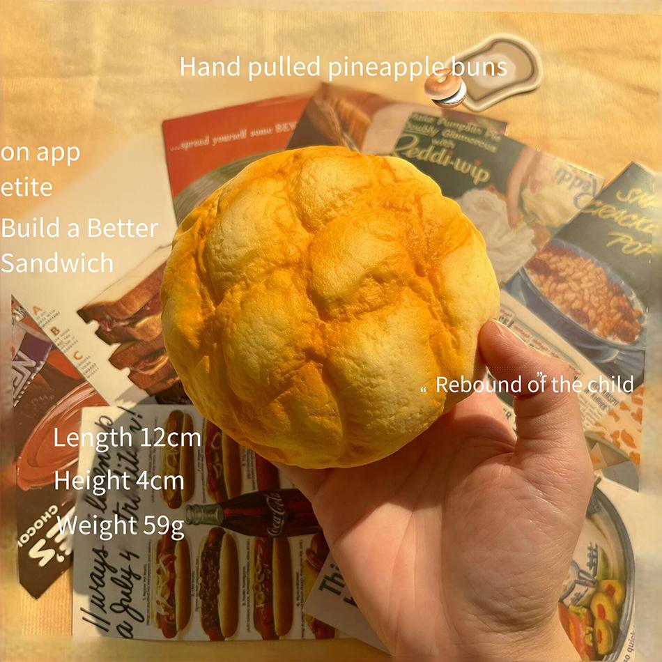 Toast Squishy Toy Simulation Hand-torn bread with buttered toast Squeeze Toy Soft Cute Decompressing Pinching Cheese Sticky Slow