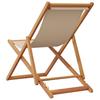Beach Chairs 2 Pcs. Foldable Beige Fabric and Solid Wood